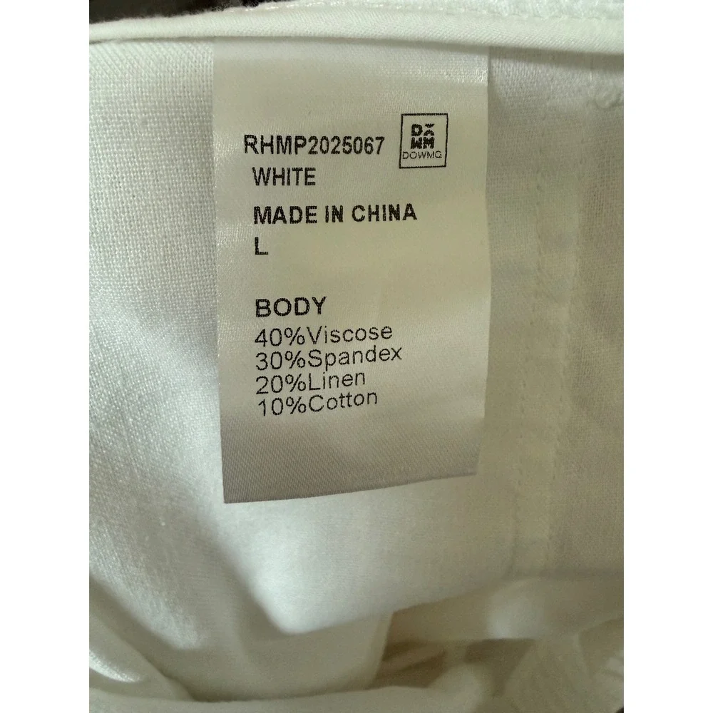 Men's White Linen Blend Drawstring Pants Resort Cruise Party Vaca Preppy Church